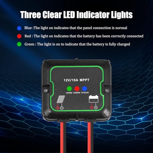 Controlador de carga solar inteligente de 12V, sistema MPPT portátil e impermeable para litio 7