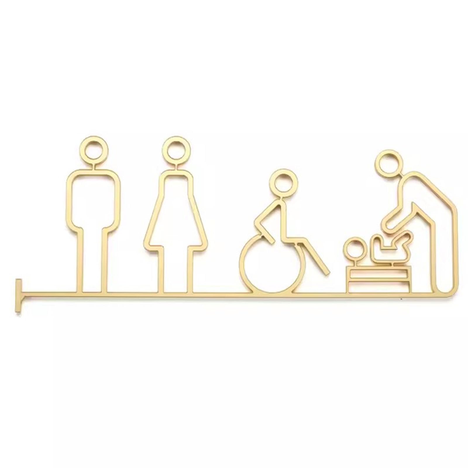 vrfvsdasAAS LED restroom sign, Wall Hanging Business Bathroom Door Sign, Restroom Plaque - Easy to Install, 16.3x6.5 Inch