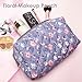 PAZIMIIK Vintage Quilted Makeup Bag Cosmetic Pouch for Brushes Pencils and Travel Make Up Accessories for Women and Girls,Floral Grey
