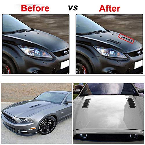 Car Hood Vent Louvers Cold Air Flow Intake Fitment Louvers Vents Bonnet Cover Hood Vent Air Flow Intake Side Scoop Hood Cover Car Decorative Abs Universial On Car Suv Truck Black #TOP1