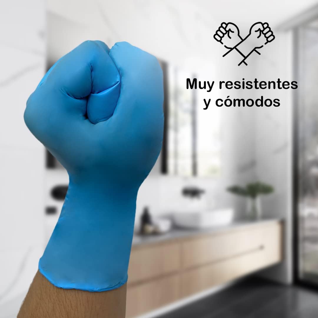 MUNTRADE Guantes Desechables de Vinilo 1000 Unidades | Azul | Talla S