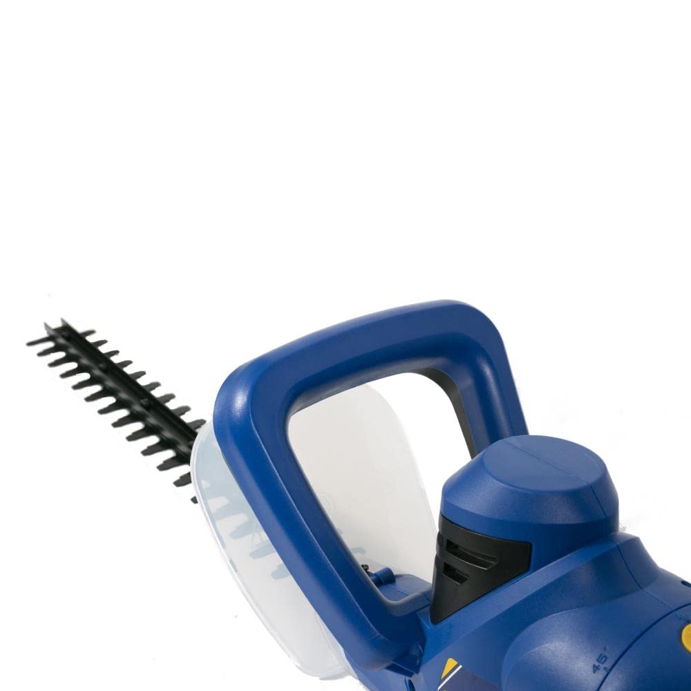 Goodyear - Cortasetos Eléctrico 450W, Podadora, Hoja de 500 mm, Corte Láser, 16 mm Entre Dientes, Mango Giratorio 90°, Cuchillas de Doble Acción, Freno de Seguridad, Defensa Transparente