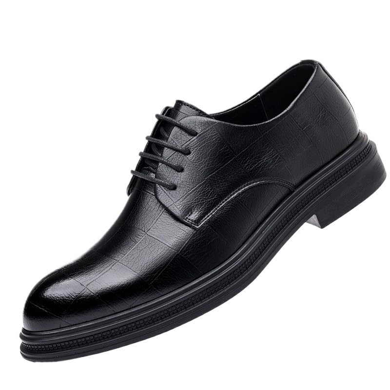Men's Comfort Orthopedic Dress Shoes Shoes Dress Oxford for Men Lace Up Round Toe Plaid Shoes Vegan Leather Slip Resistant Rubber Sole Block Heel Low Top Wedding