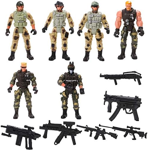 ELCOHO 12 Pieces Army Toy Soldiers Action Figures Assorted Military Figures Playsets in Various Poses