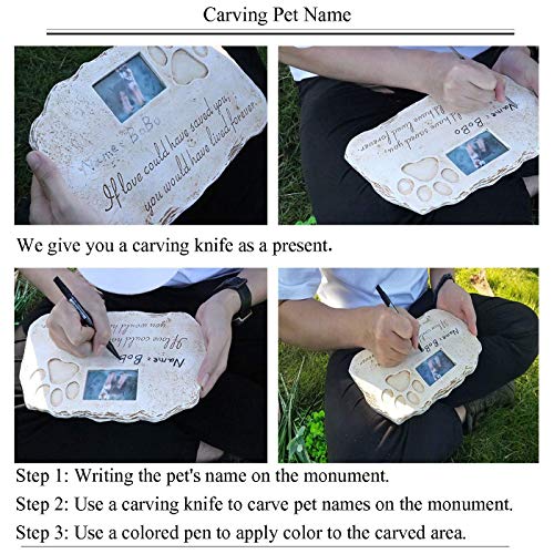 Re-Call Pet Tombstone Dog Or Cat Memorial Stone Personalized With Waterproof Photo Dog Or Cat Grave Markers In Lawn And Garden #TOP3
