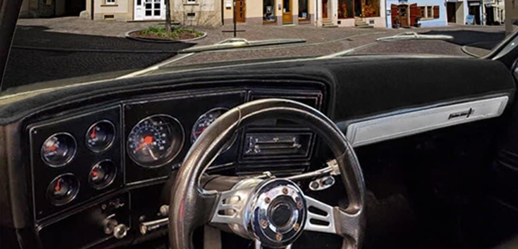 Yiz Dash Cover Mat Custom Fit for 1973-1980 Chevy Chevrolet C10 C20 C30 K10 K20 K30 Suburban,1973-1978 GMC C15 C25 C35 K15 K25 K35 Suburban Sierra Pickup,Dashboard Pad Carpet (73-80 Black) J74