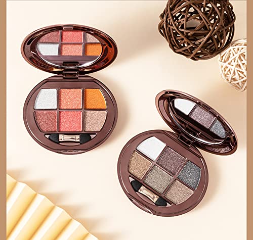 Uifcb Glitter Eyeshadow Palette, 6 Color Sparkle Shimmer Eye Shadow Makeup Pallete, High Pigmented Long Lasting Silky Powder Eyeshadow Cosmetics Set (Type 1) #TOP6