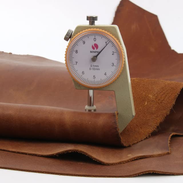 RIDAEX Cuero de Piel de Vaca Natural de 1,2mm , Cuero de Caballo Loco, Color Cuero Genuino para Manualidades de Cuero DIY para cinturón, Cartera y Bolso