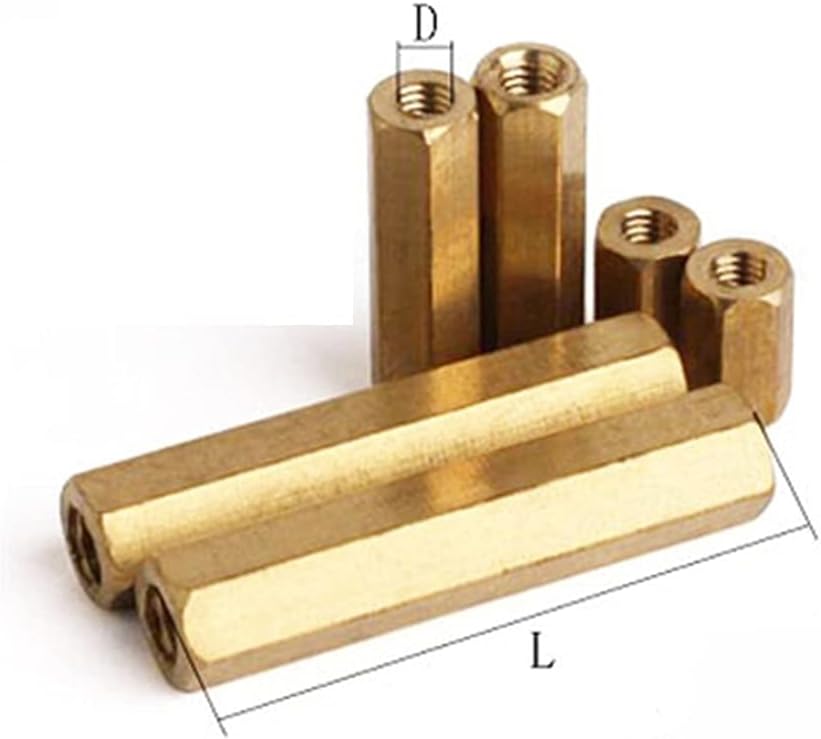 40pcs Hex Female to Female M2 M2.5 M3 M4 Brass Standoffs Spacers Hexagonal Stud Hollow Pillars Small Tools (Length : 10mm, Size : M2.5)