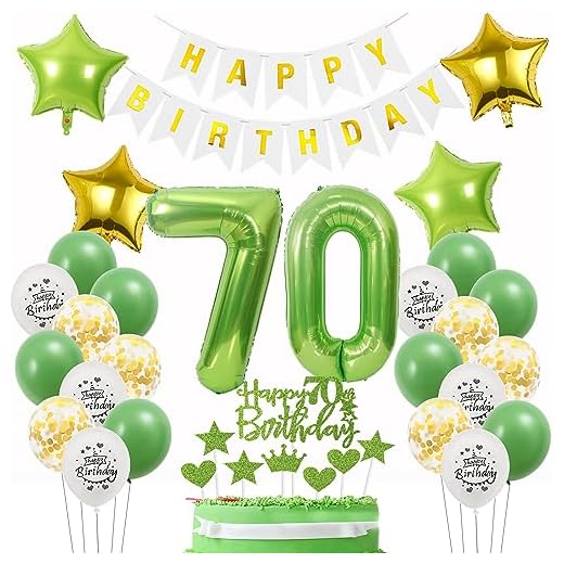 Decoracion 70 cumpleaños Hombre Mujer verde oro,Cumpleaños 70 años Mujer verde globos 70 cumpleaños Hombre decoración verde ,globos 70 cumpleaños decoración Mujer verde decoración tarta 70 cumpleaños