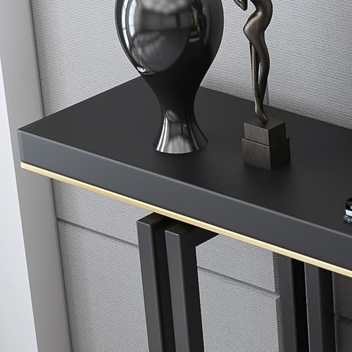 Mesa de entrada estrecha con panel de roca de 100 cm para pasillo 4
