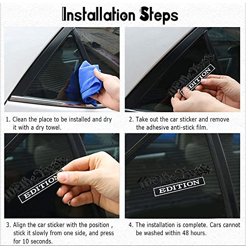 Image of We The People Edition Emblems, 3D Full Metal Car Decals with Strong Adhesive, Personalized Decoration Labels Car Badges to Highlight Yourself, Universal Car Accessories for Trucks SUVs (Black+White)