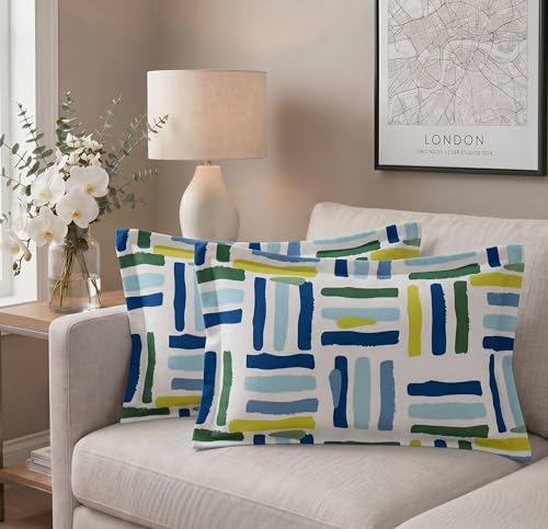 Image of VAS COLLECTIONS Cotton Pillow Cover Set of 2 (17x27 Inches) | Ultra Soft Breathable Pillow Cases for Bed | Skin Friendly, Fade Resistant & Comfortable Pillow Covers for Bedroom Decor (White & Yellow)