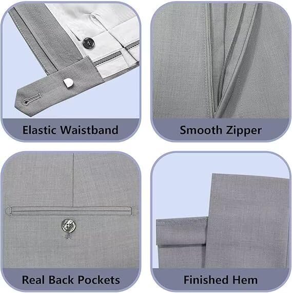 Mens Tuxedo Suit Set 3 Pieces Suits for Men Regular Men's Costume One Button Blazer Vest Pants 6