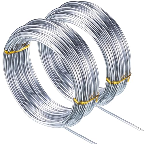 Image of TecUnite Aluminum Craft Wire for Sculpting Armature Bendable Craft Wire for DIY Jewelry Making(10 M X 3 mm,Silver,2 Rolls)