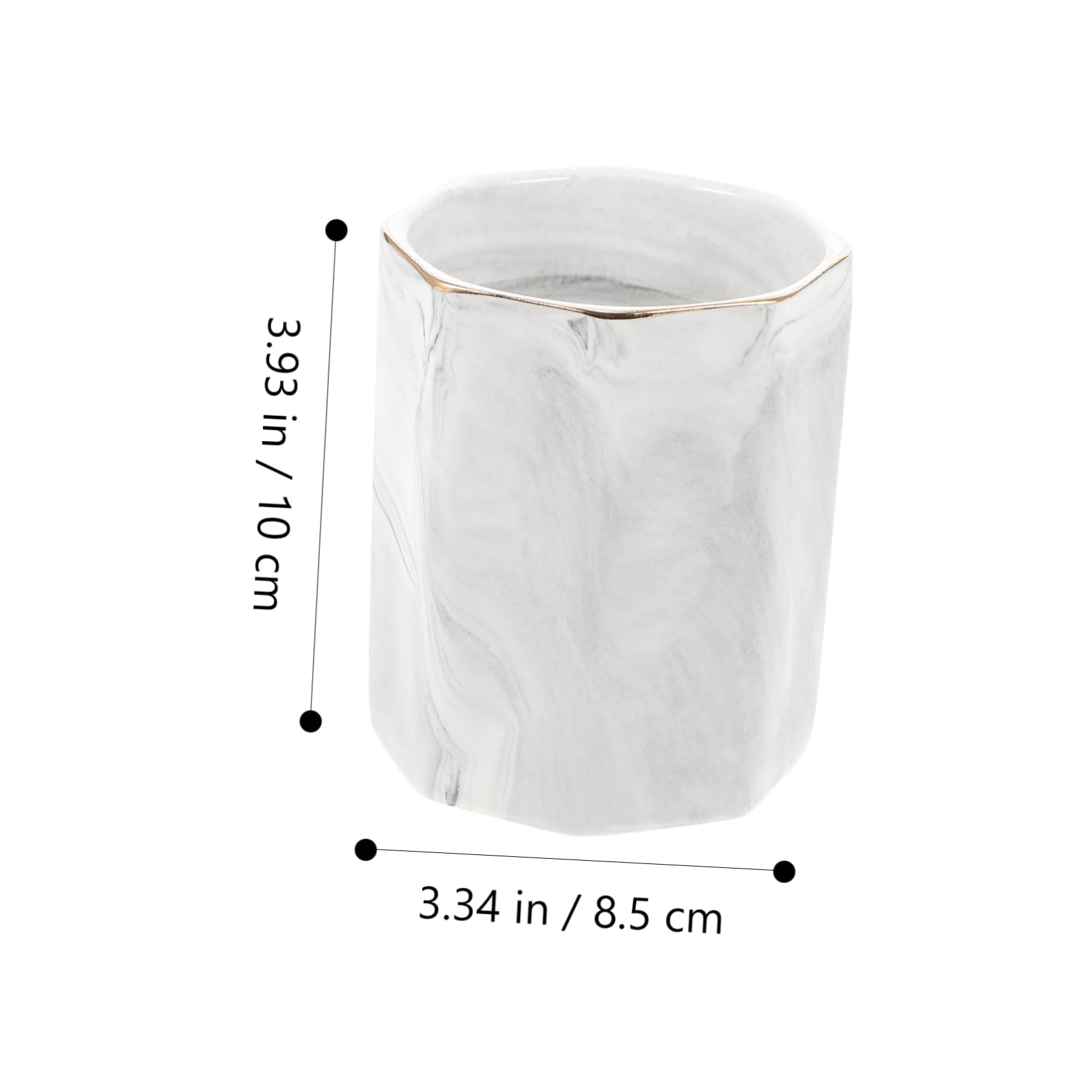 Tofficu 5 Pièces Seau de papeterie hexagonal porte-balais tasse à stylo Pot à crayons hexagonal Pot à crayons multifonctionnel porte-stylo de bureau pots à stylos pour bureau céramique