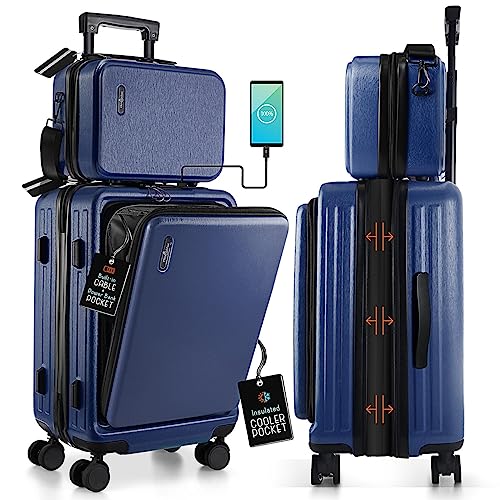 22 Inch Carry On Luggage, Carry On Suitcase with Wheels, Hardside...