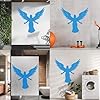 Angel Silhouette with Outstretched Wings Fine Carving Stickers 54.6x58.1cm Art Decoration Blue #3