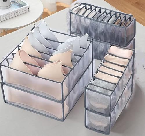 6 Pack Underwear Organizer, Drawer Organizer And Storage For Clothes, Foldable Washable Clothes Drawer Organizer, Clothing Organizer Drawer Divider 6/7/11 Compartments For Bra, Socks And Panties #TOP6