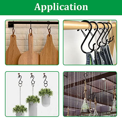 Seamaka 12 Pcs 3.5 Inch Silver S Hooks,Heavy Duty S Shaped Hooks For Hanging Rust-Proof S Hooks With Safety Buckle Design For Hanging Plants Coffee Cups Pots And Pans Clothes Bags In Kitchen Bathroom #TOP5