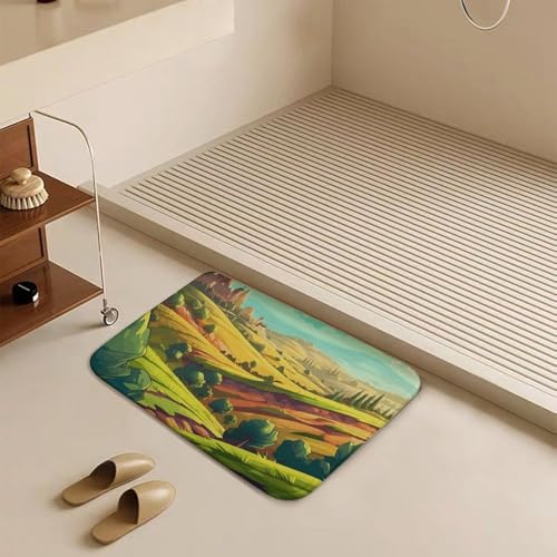 Cartoon Fields �o�X�}�b�g ���O - �X�[�p�[�\�t�g �z���� �o�X���[�����O ����~�� ���� ����\ �o�X���[���t���A�}�b�g �V�����[�^�u�A�R�[�����x���x�b�g �L�b�`��&���փ��O 19.7�C���`x31.5�C���`