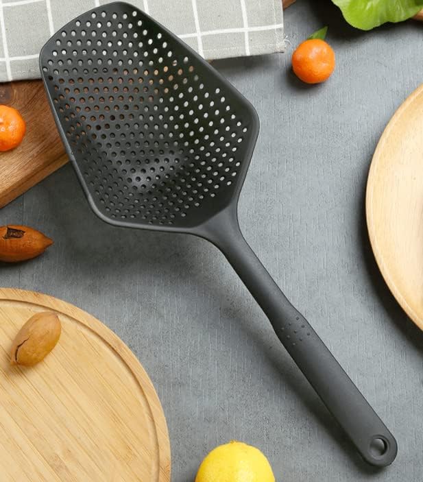 Miniatura 5 de Colador de cuchara de nailon para cocina, cuchara de espumador con mango largo, coladores de pala de drenaje, palas de fugas de agua, coladores de