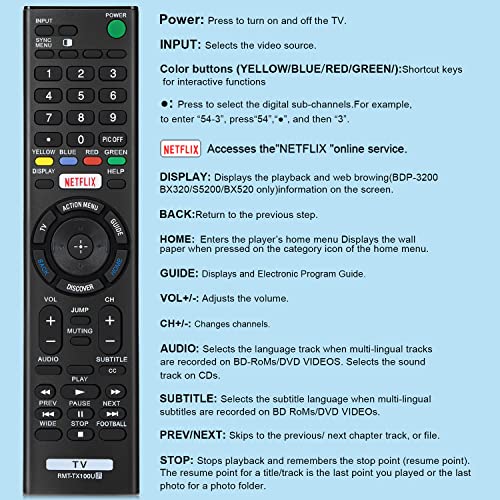 for Sony TV Remote Control, Universal for Sony Bravia Remote Replacement HDTV LCD LED UHD Smart TVs