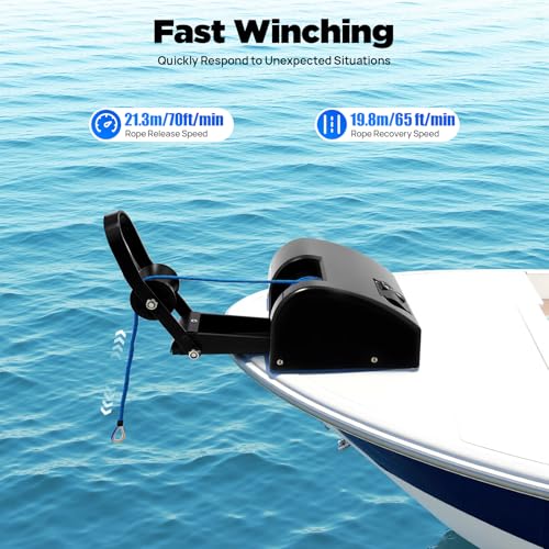 Winche eléctrico ancla 35 lbs con control remoto miniatura 3