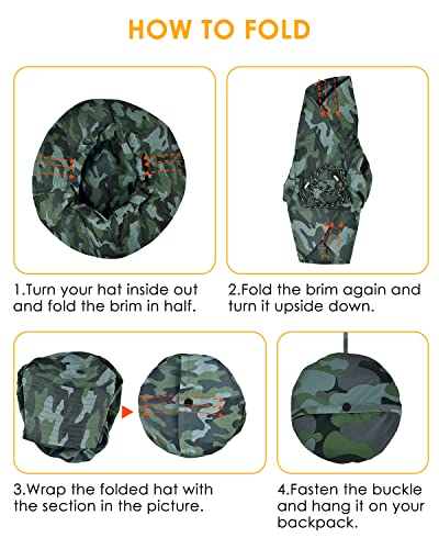 Brotou Sun Hats For Women/Men, Upf 50+ Wide Brim Bucket Hat, Waterproof And Foldable Boonie Hat With Uv Protection For Hiking Fishing Garden Safari Beach (Camouflage) #TOP3