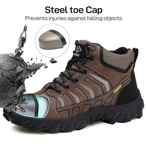 Steel Toe Work Boots for Men Safety Mens Work Boots Comfortable Slip Resistant Composite Toe Construction Shoes2