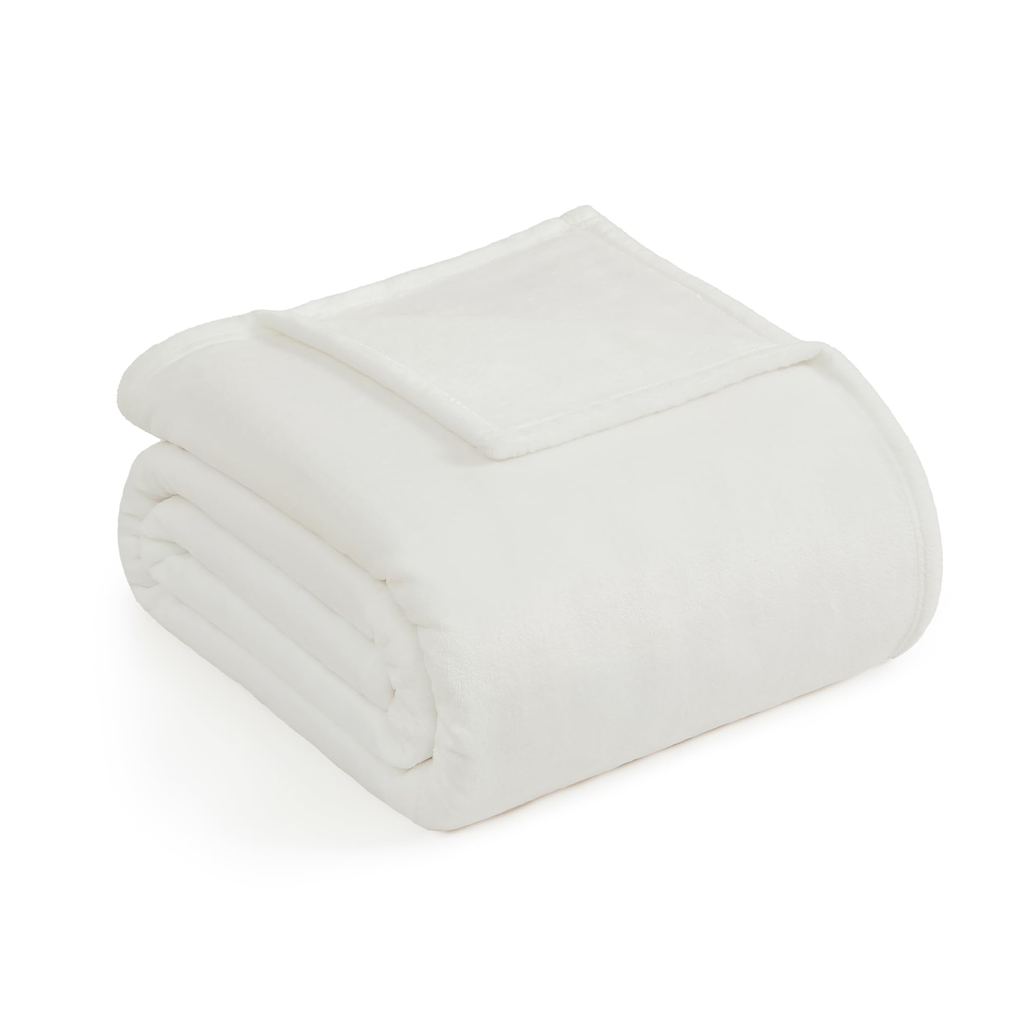 Casa Platino Fleece Blanket Twin Size – 300 GSM White Fleece Throw for Bed or Couch – Soft Cozy Warm Holiday Bed Blanket for Winter, Fuzzy Plush