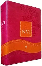 Bíblia de Estudo - Capa Feminina Luxo Rosa e Laranja com Índice