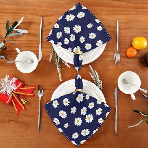 Servilletas de tela Daisy Flower set x6 20x20 in miniatura 5