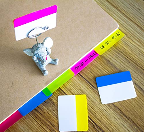 Image of ELII 900 Pcs 2 Inch Sticky Index Tabs - Colorful Writable Book Tabs | Transparent for Notebooks,Annotating,Self Adhesive,Labels for Pages ,Repositionable,Tape Flags,File Folders,Smooth Writing