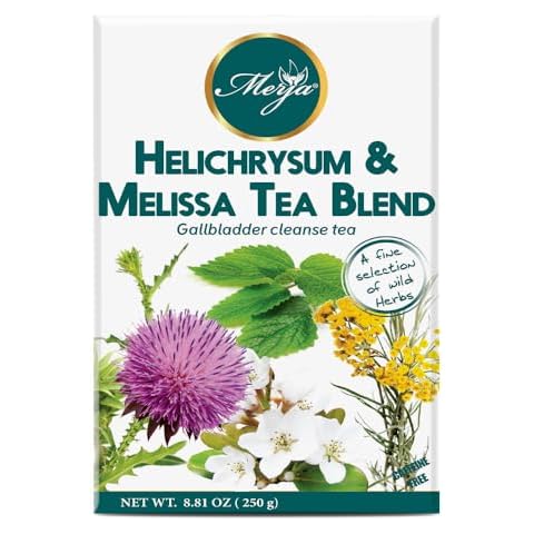 Merja Herbs Helichrysum & Melissa Tea - Tea for Gall bladder Support & Cleanse - Mediterranean Loose Tea - Caffeine Free - 100% Natural & Premium Quality 250gr 8.82 oz Cover