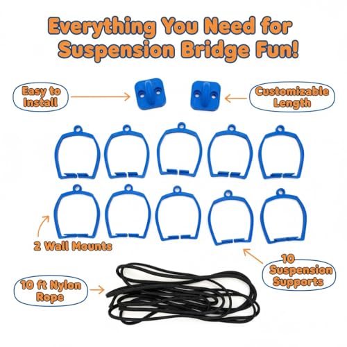 suspension bridge compatible with hot wheels track blue