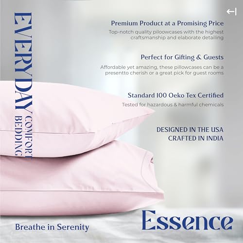 Image of Mayfair Linen Organic Cotton King Pillow Cases Set of 2 (21 inch x 40 inch), Blush