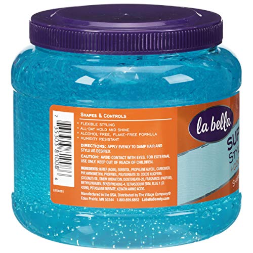Amazon Com La Bella Super Hold Styling Gel Coconut Oil 35 3oz Beauty Personal Care