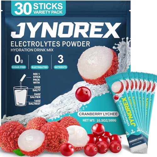 JYNOREX Electrolytes Powder Sugar-Free 30 Packets (Cranberry Lychee)