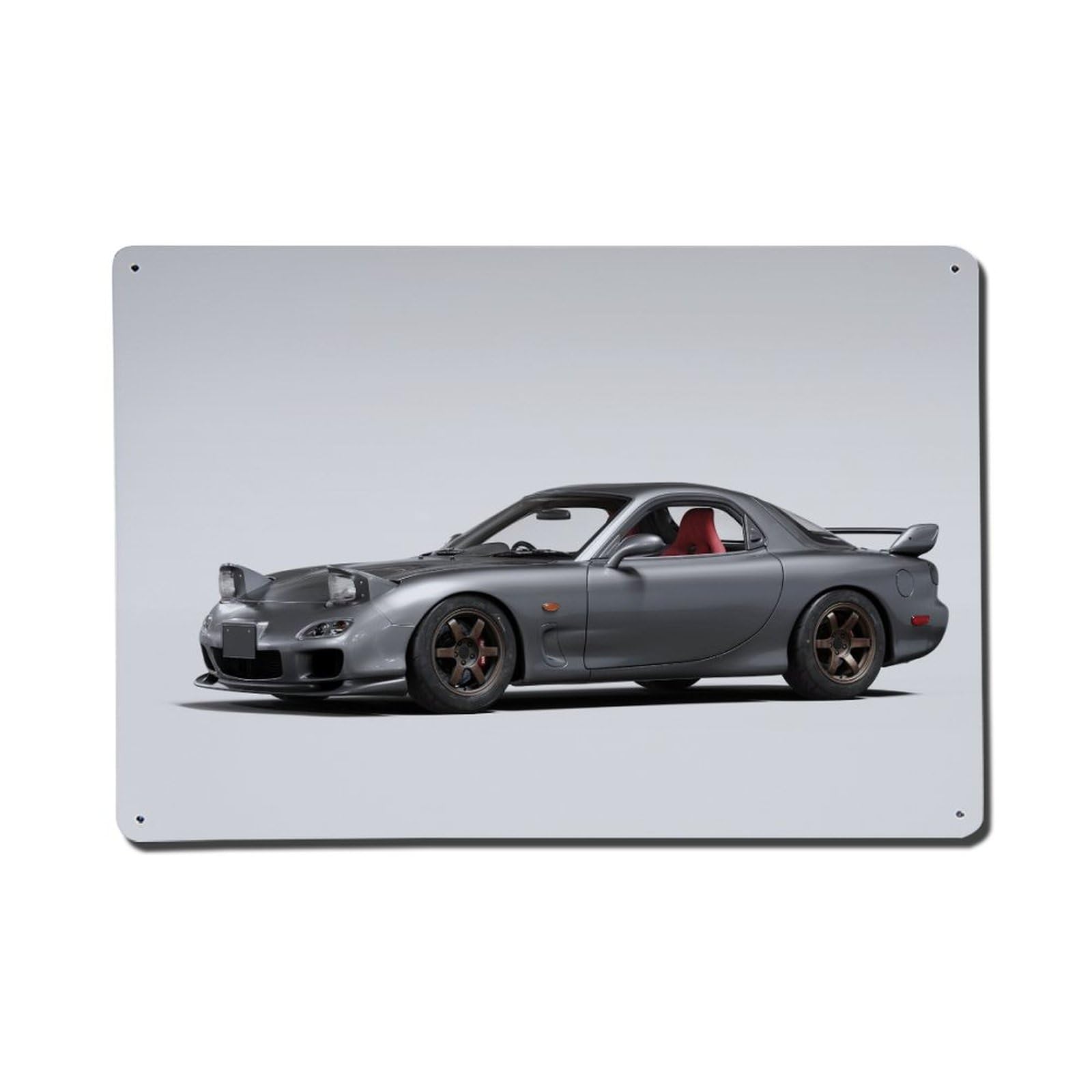 JDM Car Gray RX-7 FD3S Vintage Super Car Metal Tin Sign Plaque Wall Decor for Cafe, Club, Garden Metal Poster 8x12Inch