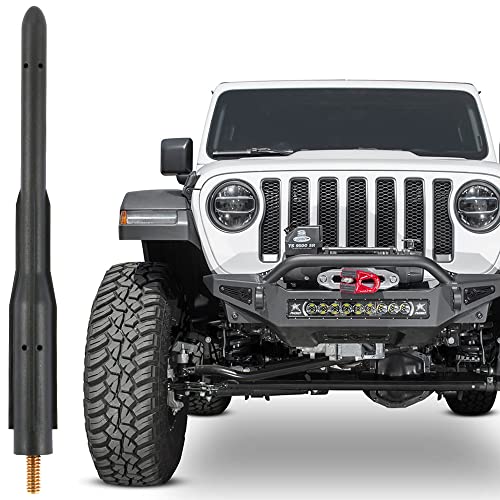 Image of BASIKER Antenna Fit for Jeep Wrangler Sport Rubicon JL 4xe JK JT Gladiator | 2007-2026, Unique Design Short Antenna Replacement Fit for Jeep Willys Mojave, Truck Car Accessories, Enhance Radio Reception