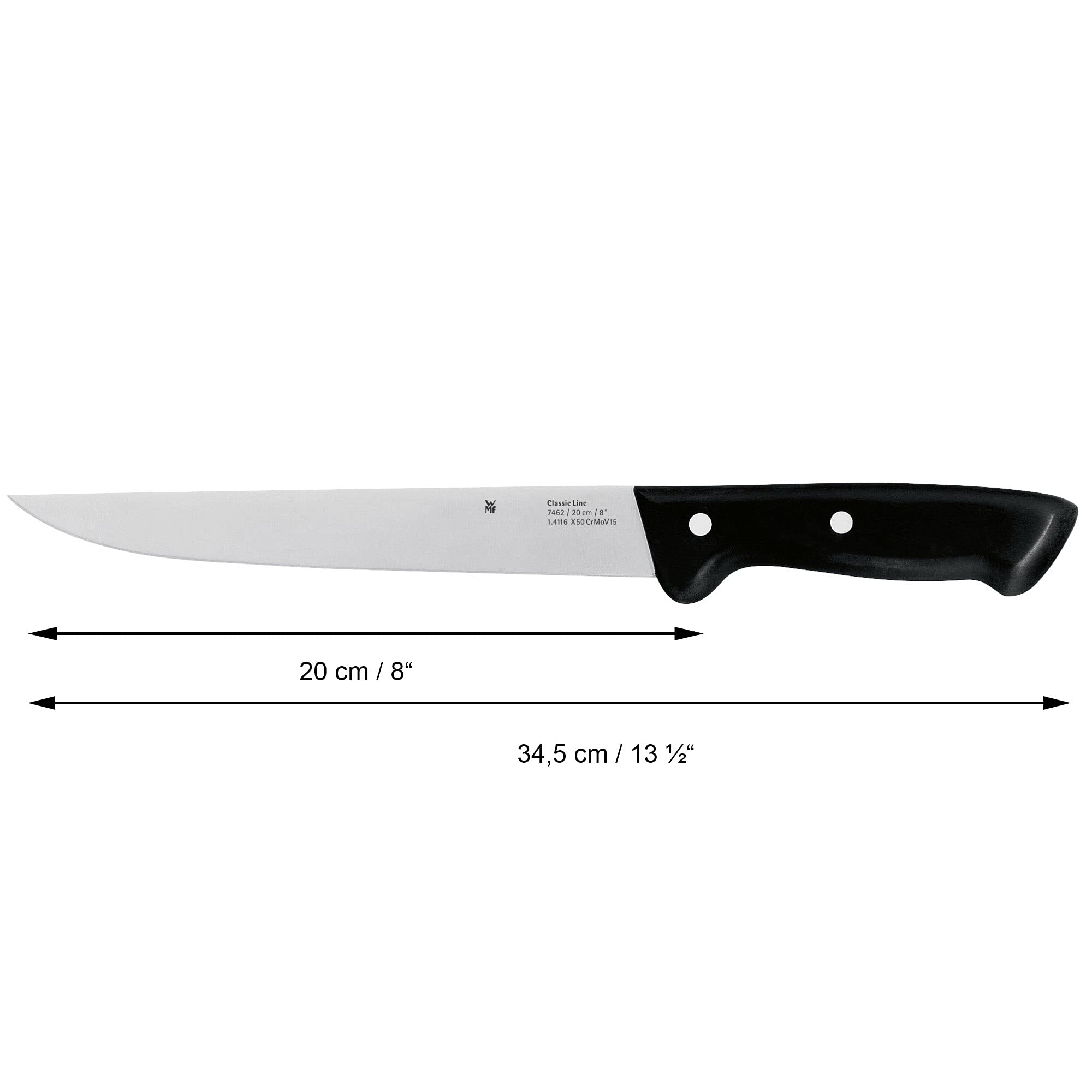 WMF Classic Line Messerblock mit Messerset 6-teilig, bestückt, 5 Messer, Birkenholz-Block, Spezialklingenstahl, natur, schwarz, silber
