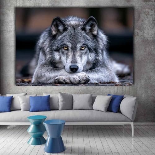 Affiche loup sauvage impression toile multicolore 20x30 art mural maison - 2