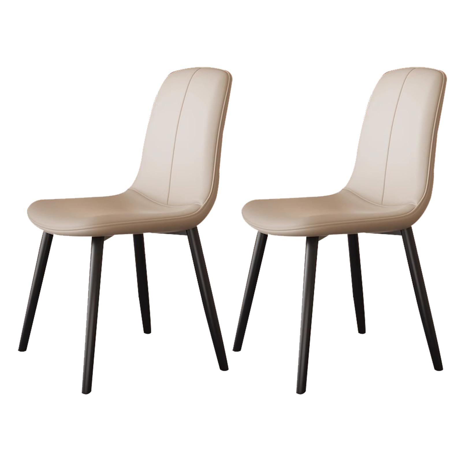 Chaise salle a manger lot de 2 au design epure siege capitonne et pietement acier