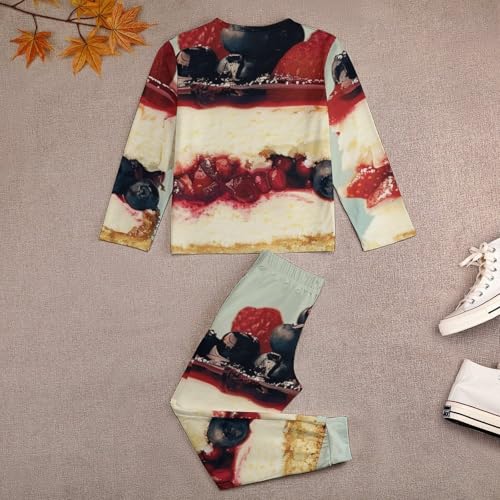 Piece of Cheesecake CakeBoys Casual Comfort Pajamas, Long Sleeve Pajama Set120CM4