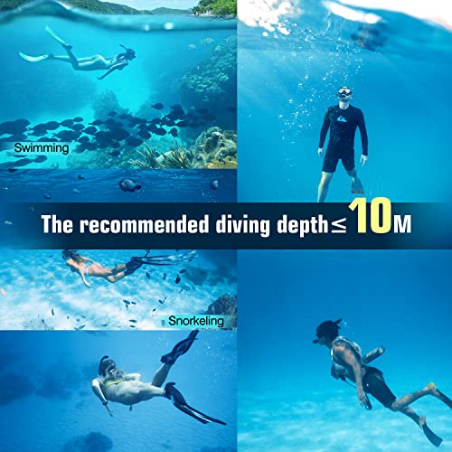 Dizokizo Snorkel Set Single-Pane Adult Snorkeling Scuba Gear, Professional Snorkel Goggles Anti-Fog Diving Mask, Anti-Leak Swim Goggles and Dry Top Snorkel for Diving, Snorkeling, Swimming (Black) - Thumbnail 7