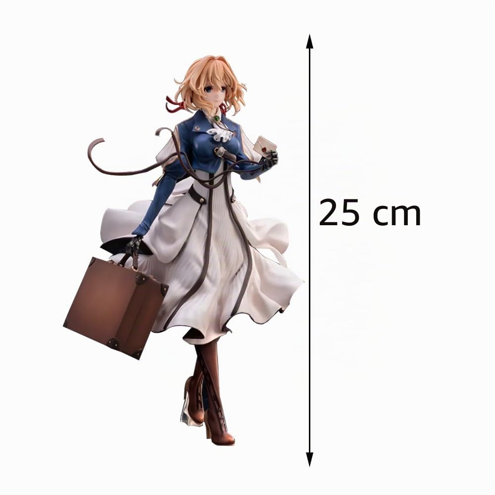 Violette Evergarden Anime-Figur, 25 cm, Violet Evergarden Actionfigur, stehendes Modell, PVC-Charakter, Statue, Ornament, Sammlerstück, Geschenke