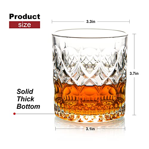 Old Fashioned Whiskey Glasses, Lead-Free Crystal Clear Glass,Boutique Packaging，10-Ounce,Set Of 2 #TOP1