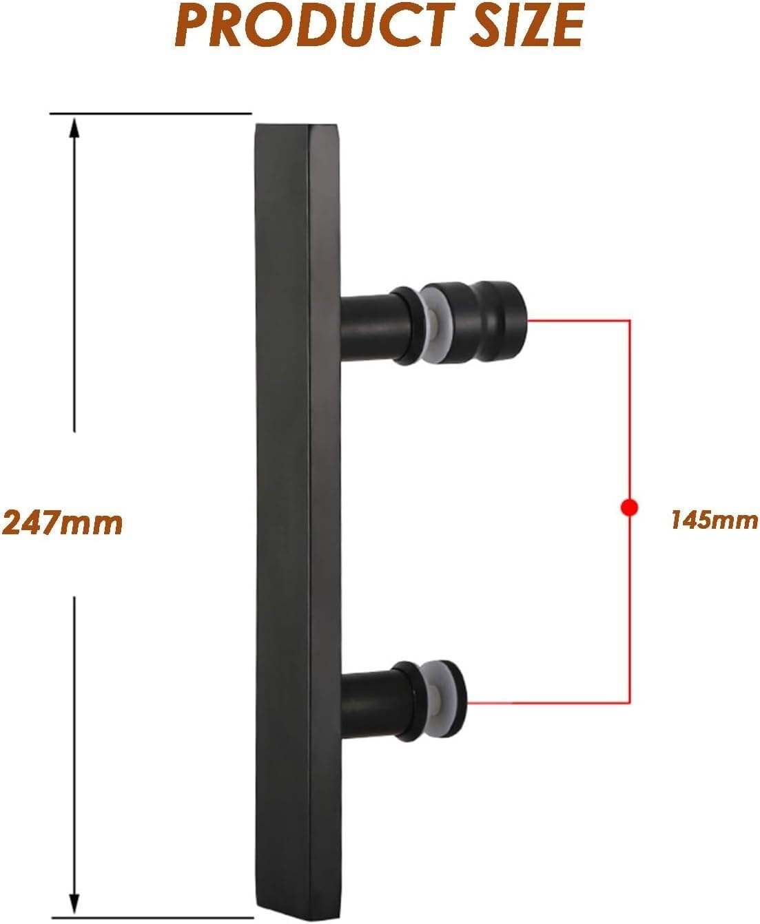 Uchwyt Drzwi Prysznicowych Wykończenie ze stali nierdzewnej Rozstaw otworów szklanych 145 mm