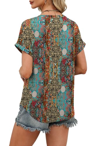 Image of WIHOLL Womens Blouses Spring Tops Short Sleeve Shirts Dressy Casual Summer Vacation Fashion Clothing 2026